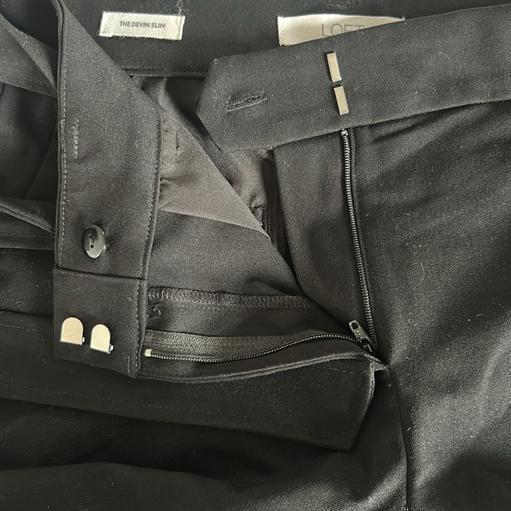 LOFT Devin Tie Waist Slim Pants - Picture 6 of 7
